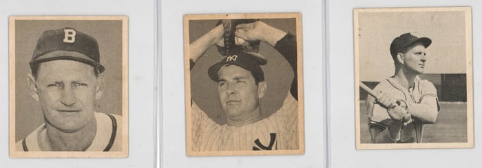 1948 Bowman Mid-Grade Cards 1, 29 & 30