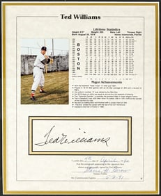 Ted Williams Signed Achievement Photograph