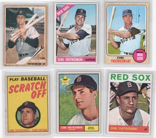 Carl Yastrzemski Vintage Baseball Cards (6) NICE