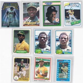 Rickey Henderson Vintage Baseball Cards (10)