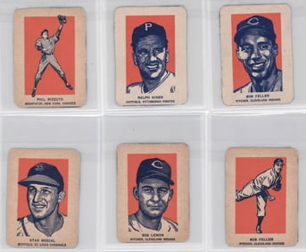 (6) 1951-1952 Wheaties Baseball Cards