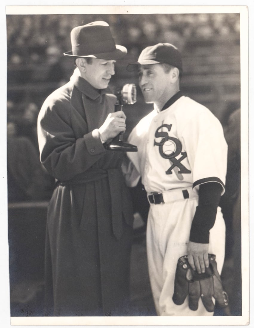 George Burke Vintage Baseball Photo [White Sox]: Original Real Photo by George Burke. Measures 7.5 x 10 inches (trimmed vertically along then left edge. Unframed, loose and not glued or mounted. VG/VG-EX condition. On double-weight paper. Item measu