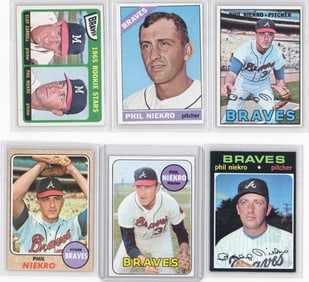 Phil Niekro Vintage Topps Baseball Cards (6( NICE