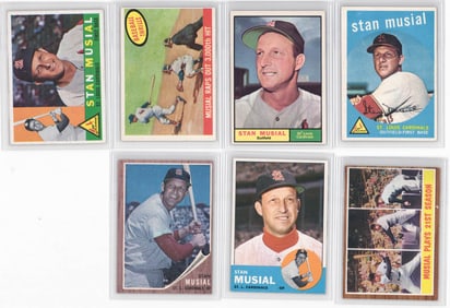 Stan Musial  Vintage Baseball Cards (7)