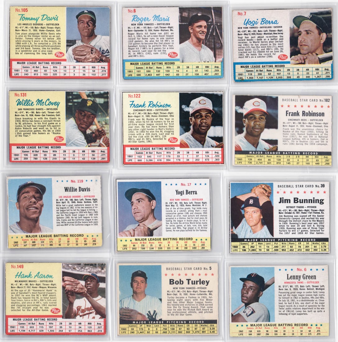 1961-1963 Post Cereal Cards (12) (1 of 5)