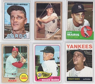 Roger Maris Vintage Baseball Cards (6)