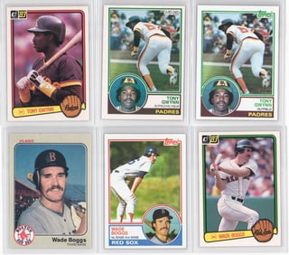 Wade Boggs & Tony Gwynn Rookie Cards (6 Cards)