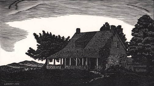 J. J. Lankes Etching SIGNED [Vermont Farmhouse]