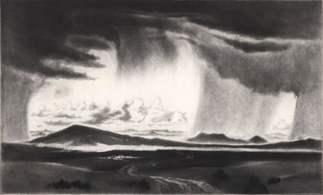 Gene Kloss Drypoint Etching S/N [Rain Over Lands]