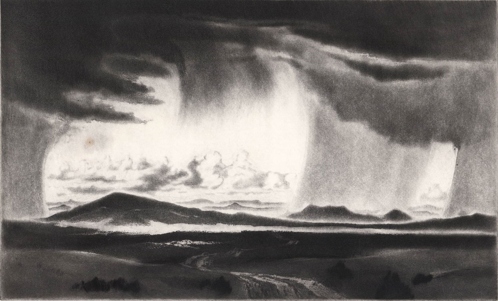 Gene Kloss Drypoint Etching S/N [Rain Over Lands] (1 of 5)