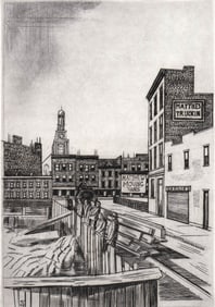 Armin Landeck SIGNED Etching [Excavation Site]