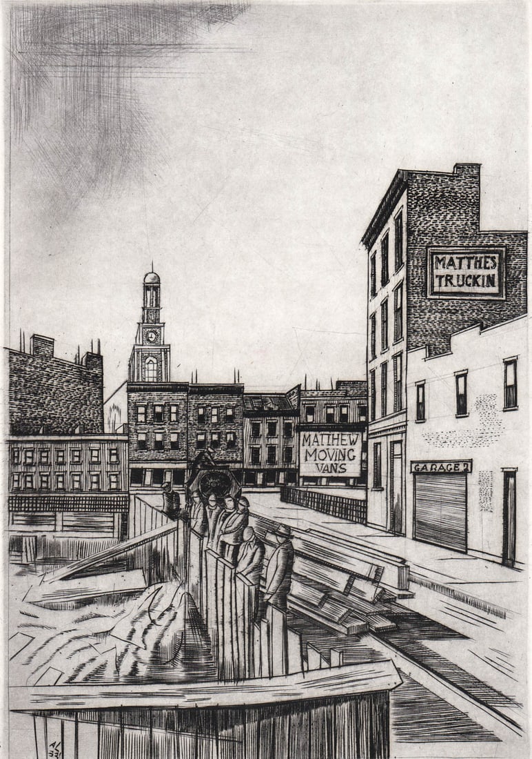 Armin Landeck SIGNED Etching [Excavation Site] (1 of 5)