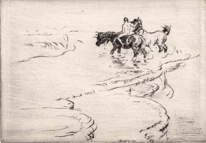 Edmund Blampied SIGNED Etching [Horse / Rider]