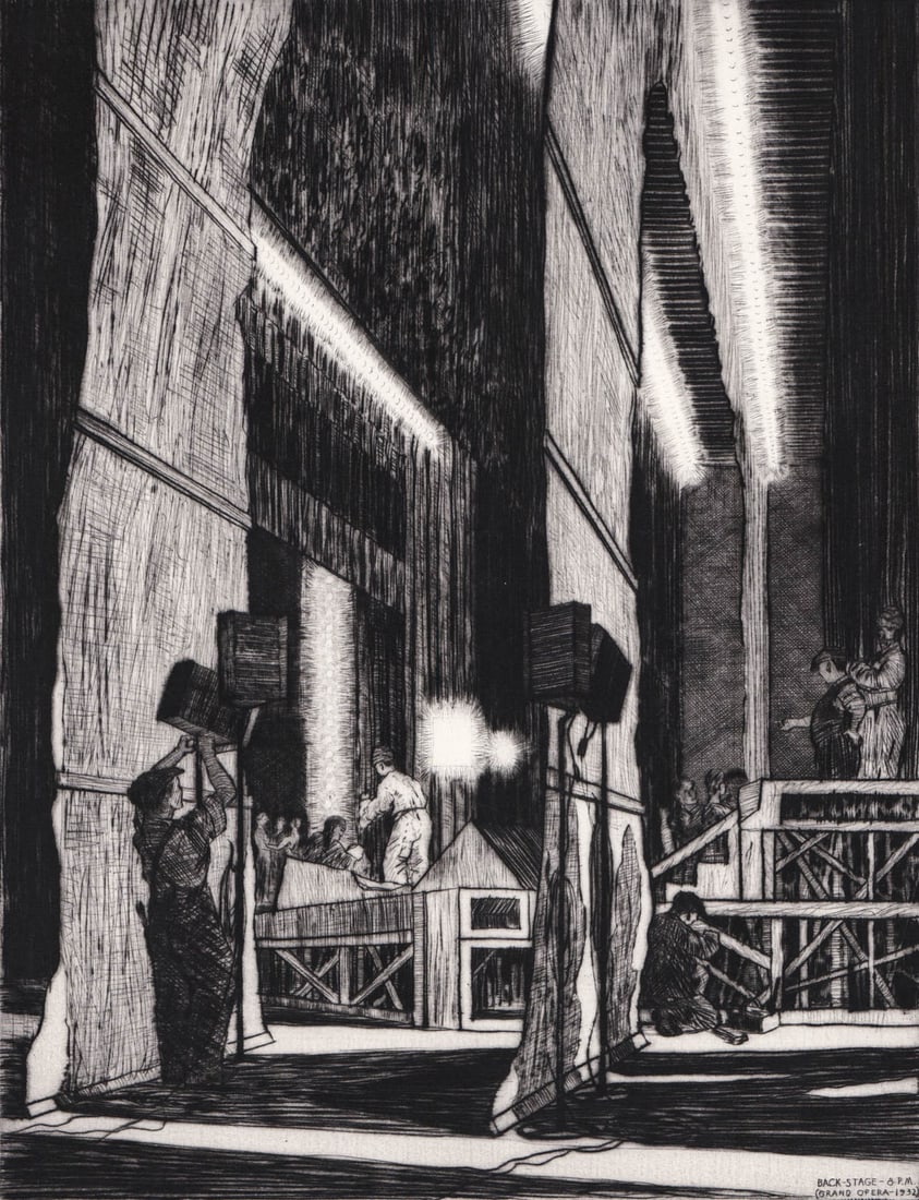 Gerald Geerlings Drypoint Etching [Back Stage] (1 of 5)