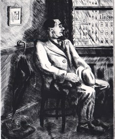 Peggy Bacon SIGNED Etching [The Spirit of Rain]