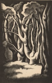 Howard Cook Wood Engraving SIGNED [Trees]