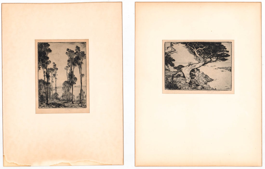 Alfred Ray Burrell (2) Etchings SIGNED (1 of 9)