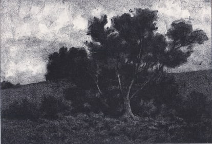 Albert Barker SIGNED Lithograph [The Willow Tree]