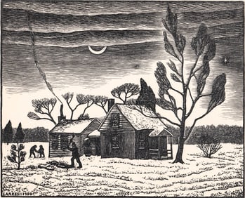 J. J. Lankes Wood Engraving SIGNED [Cabin]