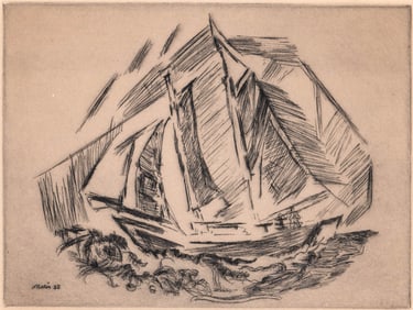 John Marin 1932 Etching [Ship]