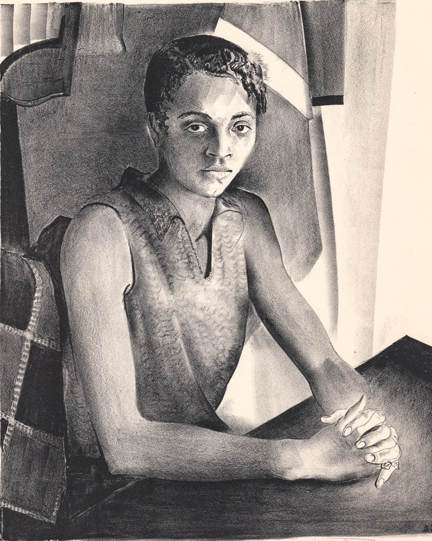 Benton Spruance SIGNED #19/23 Litho Young Girl: Benton Murdoch Spruance (American, 1904-1967) lithograph pencil signed and numbered lower margin. Image measures 13 x 10.75, sheet measures 17.75 x 12.5 in. Print sheet measures 17.75 x 12.5 in. for s