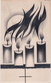 Adalie Brent Charcoal Drawing [4 Candles]