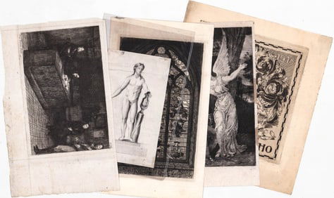 Antique (5) Etchings and Engravings