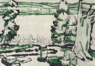 David B. Milne SIGNED Drypoint 1931 Hilltop