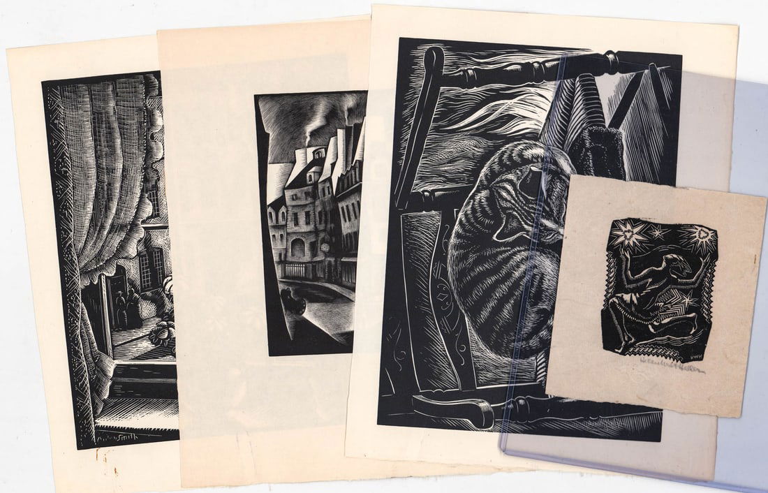 Woodcut (4) Prints [Howard Cook, Dorothy McEntee] (1 of 9)