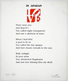 Robert Indiana Hand Signed & Numbered 3/10