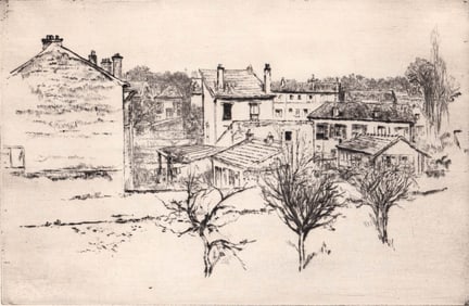 Gustave Leheutre SIGNED Etching [Villemomble]