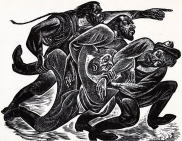 Charles Surendorf Linocut [Lode Lynchburg]