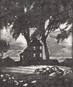 Howard Cook Pencil Signed 1926 Woodcut