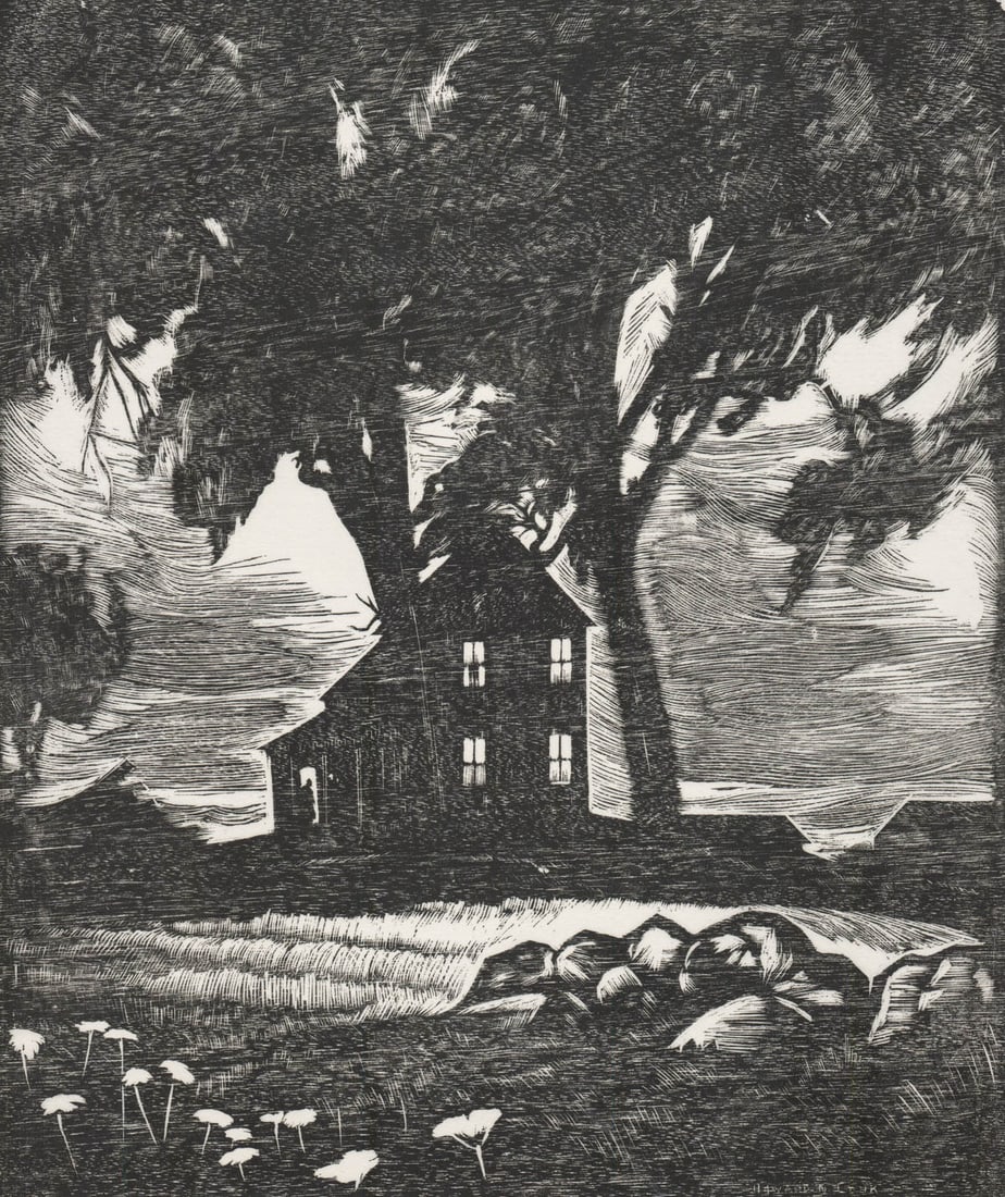 Howard Cook Pencil Signed 1926 Woodcut (1 of 4)