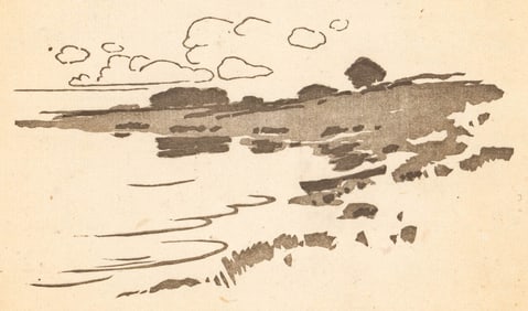 Arthur Wesley Dow Color Relief-Shore of the Creek