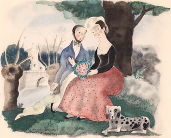 Madeleine Luka S/N Color Litho [Couple Seated]