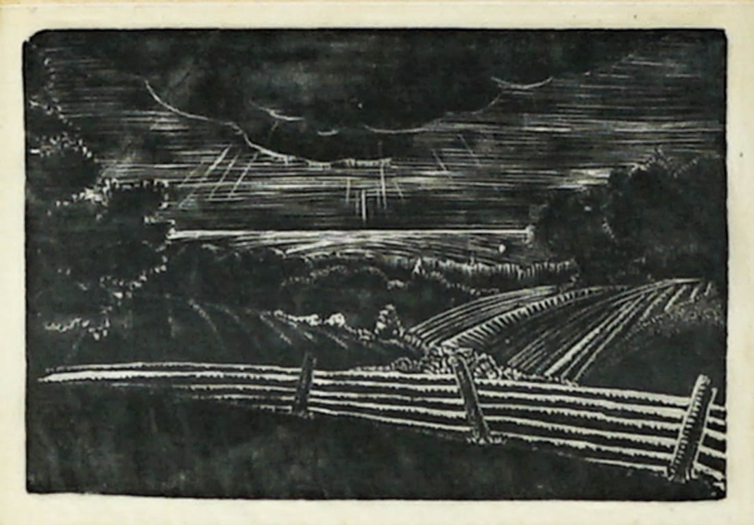 Small Framed Woodcut (1 of 4)