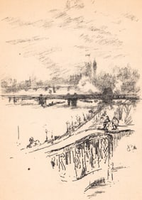 J. McNeill Whistler Lithograph [Savoy Pigeons]