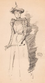 J. McNeill Whistler Lithograph [Woman w/ Parasol]