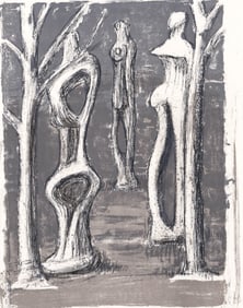 Henry Moore Lithograph [Trees]