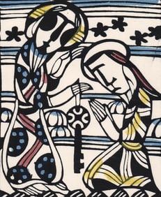 Sadao Watanabe 'St. Peter & Key' Woodcut SIGNED