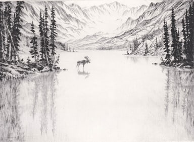 Hans Kleiber SIGNED Etching [Deep in the Rockies]