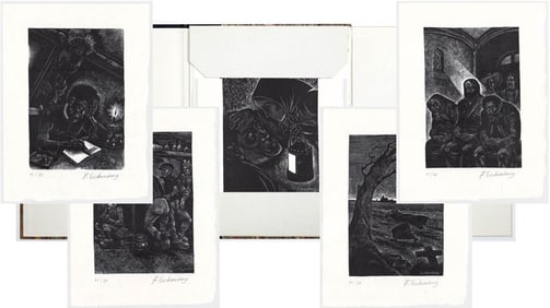 Fritz Eichenberg (5) Engravings S/N [Bernanos]