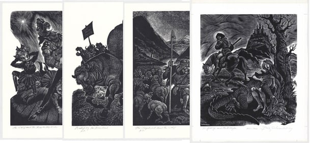 Fritz Eichenberg (4) Wood Engravings SIGNED AP's