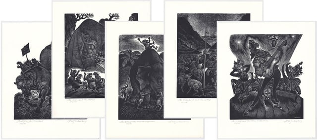 Fritz Eichenberg (5) Wood Engravings SIGNED