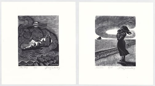 Fritz Eichenberg (2) Wood Engravings S/N