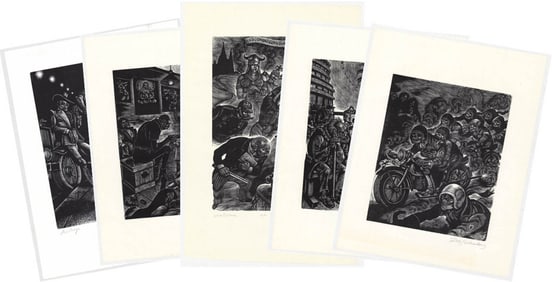 Fritz Eichenberg (5) SIGNED Wood Engravings