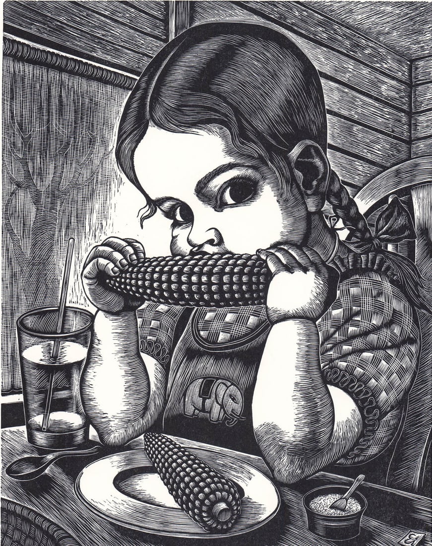 Fritz Eichenberg Signed Wood Engraving [Suzanne] (1 of 5)