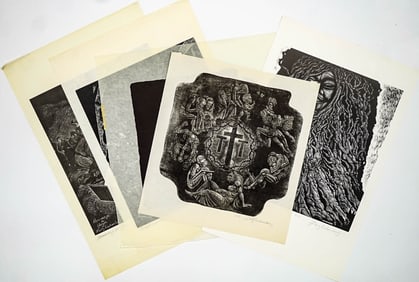 Fritz Eichenberg (5) SIGNED Wood Engravings