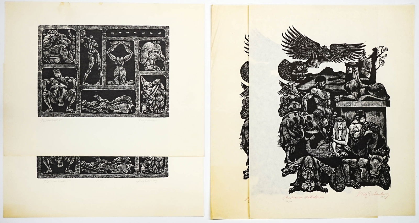 Fritz Eichenberg (4) SIGNED Wood Engravings (1 of 5)
